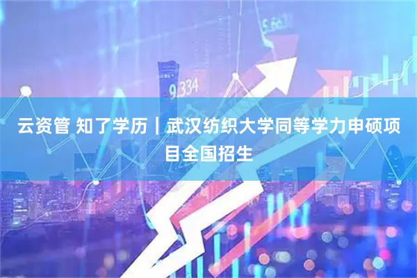 云资管 知了学历|武汉纺织大学同等学力申硕项目全国招生