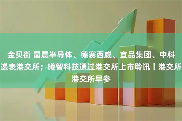 金贝街 晶晨半导体、德赛西威、宜品集团、中科闻歌递表港交所；曦智科技通过港交所上市聆讯丨港交所早参